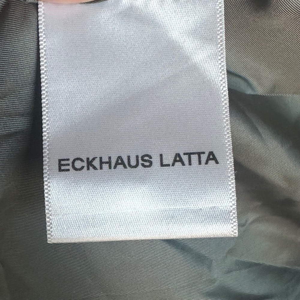 Eckhaus Latta Cocoon Coat Grey Boucle Wool Blend Notched Lapel Mid‎ Length - Picture 7 of 12